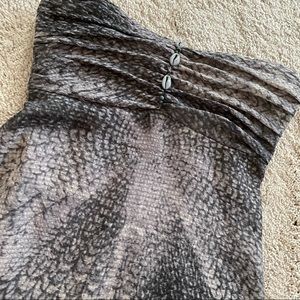 Strapless free people black and brown dress